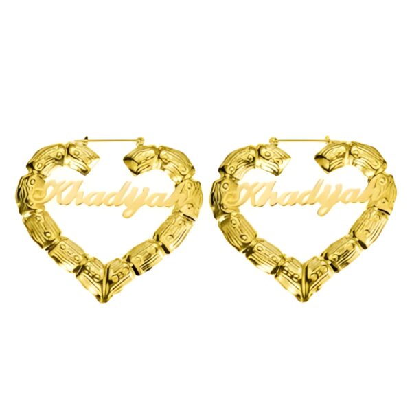 Custom bamboo heart hoop earrings for heartfelt moments