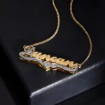 Embrace Your Story – Double Plate Name Necklace with Heart Accent – A Cherished Token for Loved Ones - Image 2