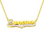 Personalized name necklace with heart accent