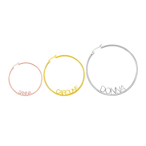 Custom name hoop earrings for a personal touch
