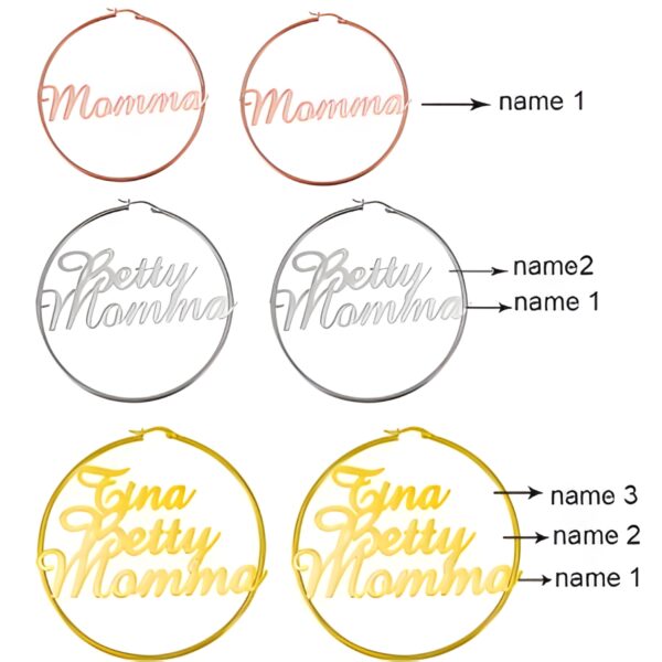 Custom name hoop earrings for a personal touch