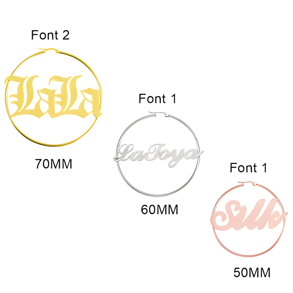 Custom name hoop earrings celebrating your identity