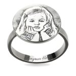 Carry Their Memory Close – Engraved Photo Sterling Silver Ring – A New Mom’s Tender Keepsake - Image 2