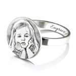 Carry Their Memory Close – Engraved Photo Sterling Silver Ring – A New Mom’s Tender Keepsake - Image 3