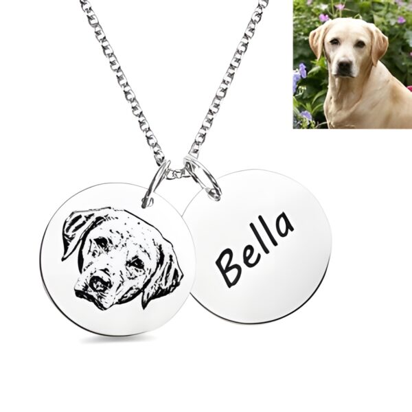 Engraved pet photo necklace for cherished pet lovers