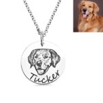Engraved pet photo necklace for cherished companions