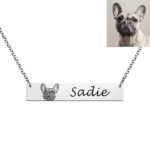 Hold Your Beloved Close – Engraved Sterling Silver Pet Photo Bar Necklace – For Cherished Pet Lovers - Image 4