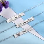 Hold Your Beloved Close – Engraved Sterling Silver Pet Photo Bar Necklace – For Cherished Pet Lovers - Image 5