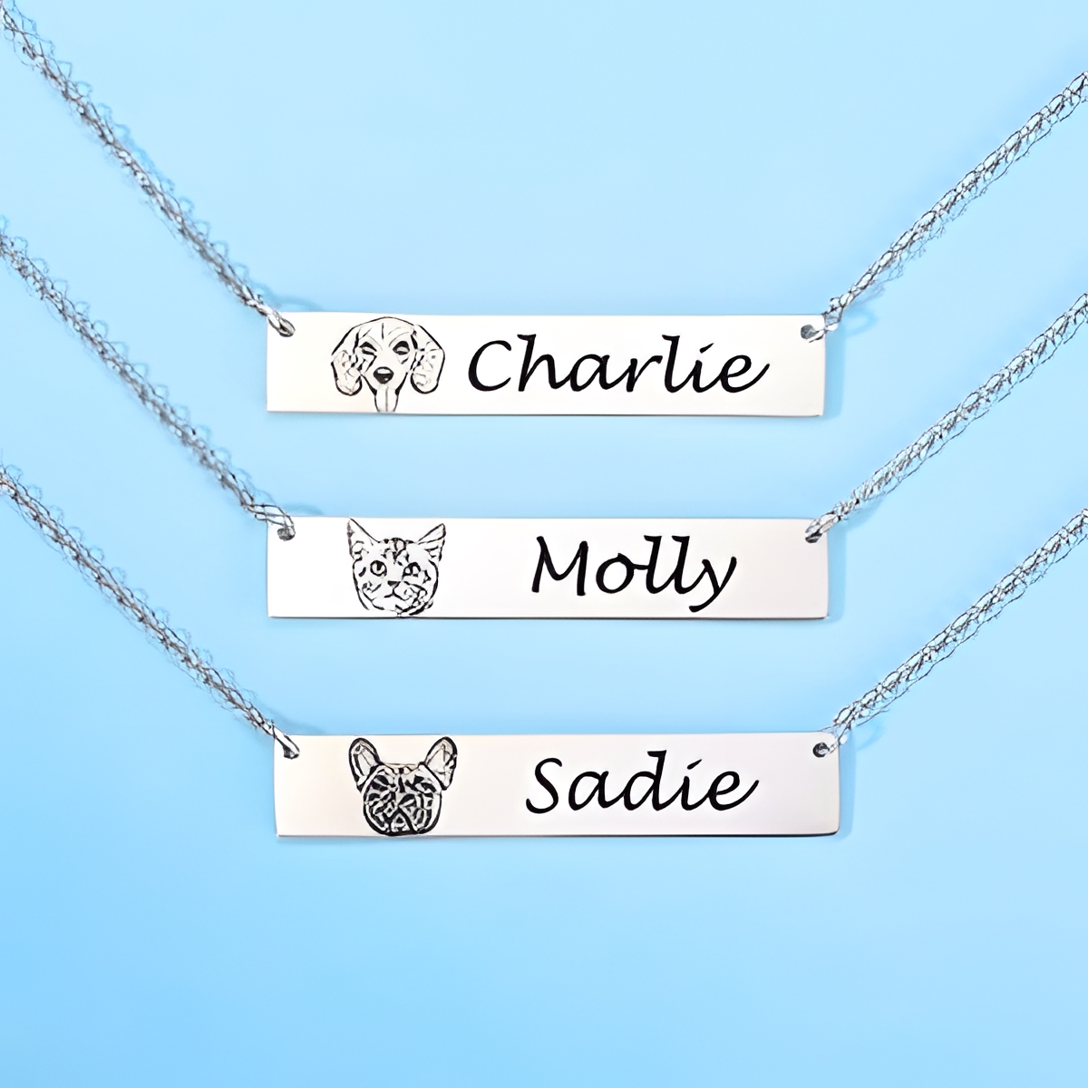 Engraved pet photo necklace for cherished pet lovers