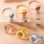 Carry Your Pet's Spirit Close – Custom Pet Portrait Signet Ring – For Cherished Dog & Cat Moms - Image 2