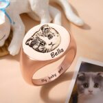 Carry Your Pet's Spirit Close – Custom Pet Portrait Signet Ring – For Cherished Dog & Cat Moms - Image 6