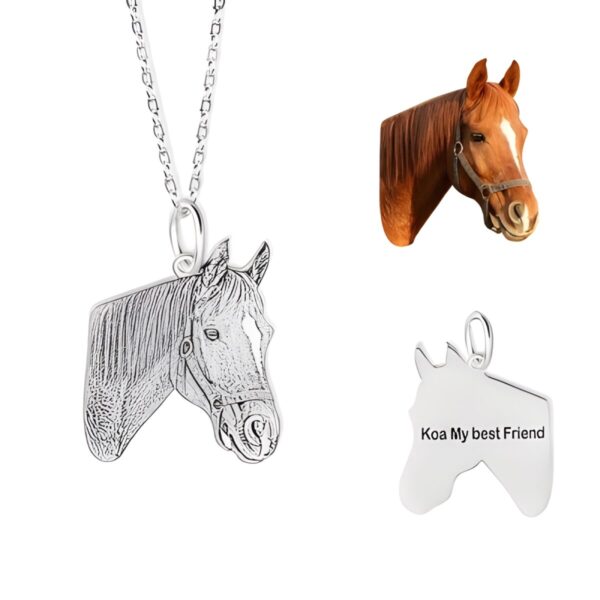 Custom horse portrait necklace for cherished horse lovers