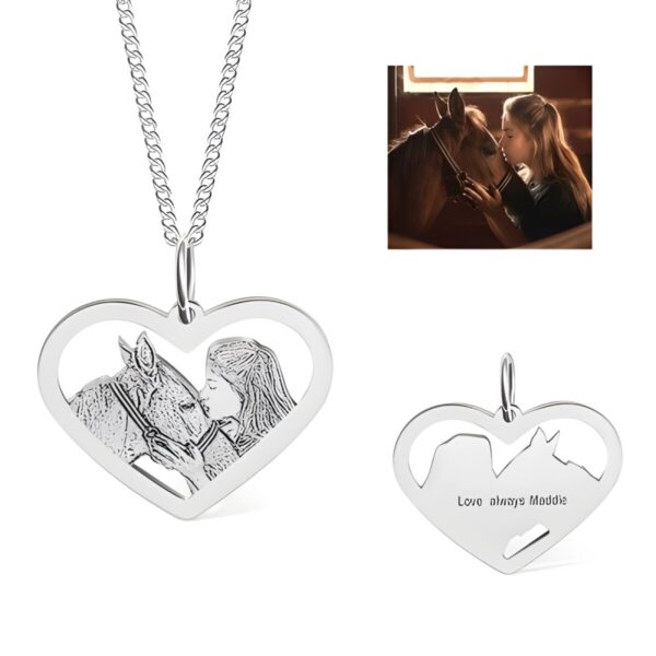 Custom horse photo necklace for cherished horse lovers
