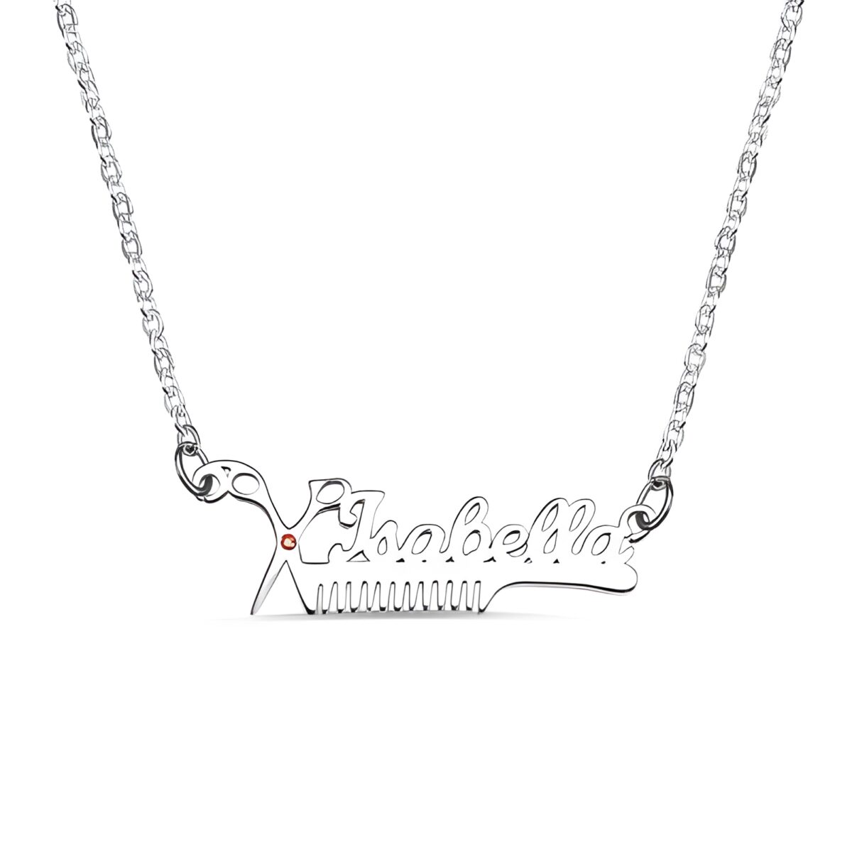 Birthstone name necklace for hairdressers who inspire