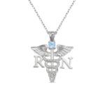 Birthstone medical necklace for nurses honoring their journey
