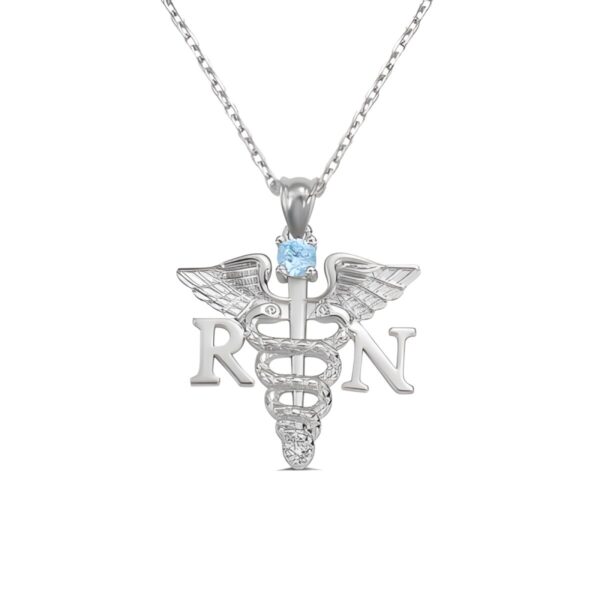 Birthstone medical necklace for nurses honoring their journey