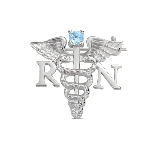Personalized medical graduation name pin with birthstone