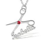 Birthstone scissors necklace celebrating artistry and creativity