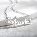 Celebrate Your Craft – Custom Hairdresser Name Necklace with Scissors & Comb – For Hairstylists and Barbers Who Shine - Image 2