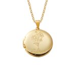 Embrace Memories in Bloom – Birth Flower Photo Locket Necklace – A Cherished Keepsake for Mom and Grandma - Image 2