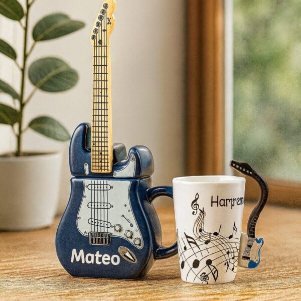 Personalized guitar handle mug for music lovers