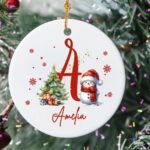 Personalized Ceramic Christmas Ornament – Custom Initial & Name Snowman Keepsake for Tree Decorating & Holiday Gifting - Image 4