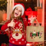 Personalized Christmas Jute Tote Bag – Festive Santa Name Design for Holiday Shopping & Family Celebrations - Image 3