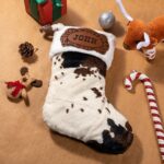 Cow-Print Christmas Stocking – Rustic Western Stocking with Custom Name Patch for Farmhouse Lovers & Family Traditions - Image 7
