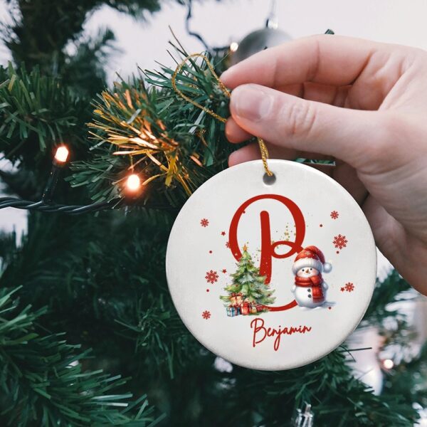 Personalized Christmas Snowman Ornament for holiday cheer