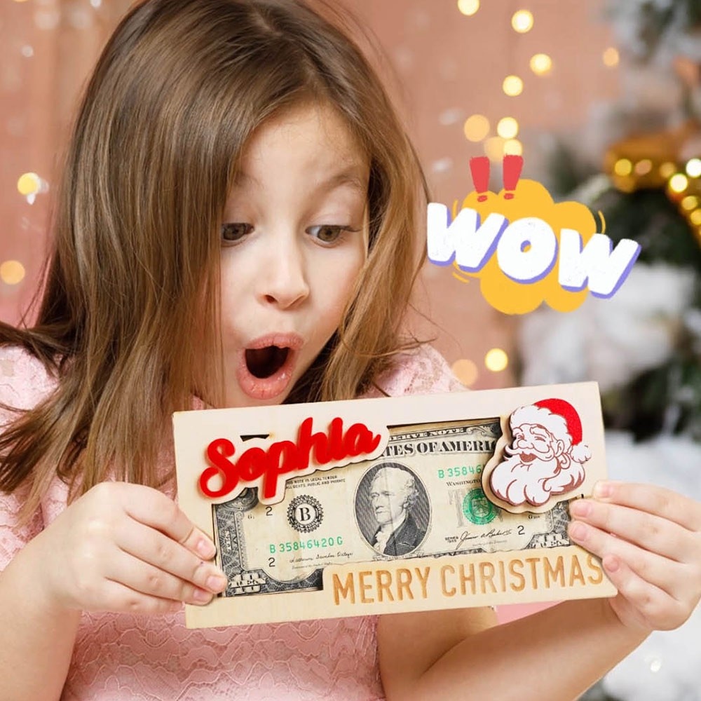 Personalized Christmas Money Holder with festive design