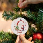 Personalized Ceramic Christmas Ornament – Custom Initial & Name Snowman Keepsake for Tree Decorating & Holiday Gifting - Image 5