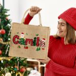Personalized Christmas Jute Tote Bag – Festive Santa Name Design for Holiday Shopping & Family Celebrations - Image 7