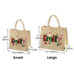 Personalized Christmas Jute Tote Bag – Festive Santa Name Design for Holiday Shopping & Family Celebrations - Image 11