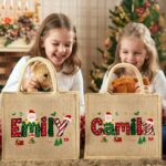 Personalized Christmas Jute Tote Bag – Festive Santa Name Design for Holiday Shopping & Family Celebrations - Image 13